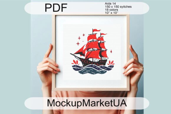 Sea Cross Stitch Design for Etsy